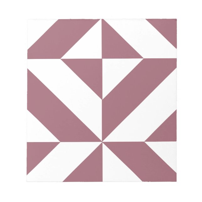 Bloco De Notas Padrão de Cubo de Deco Geométrico de Plum (Frente)