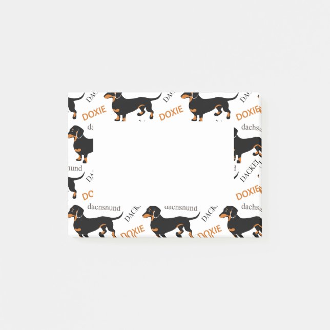 Bloco De Notas Padrão de Dachshund ou Doxie Cute (Frente)
