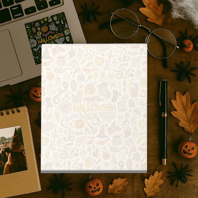 Bloco De Notas Padrão de Desenho Fofo de Halloween (Criador carregado)