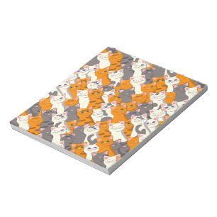 Bloco De Notas Padrão de diagonal do gato preto branco do Ginger