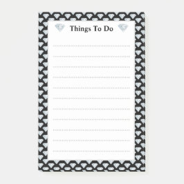 Bloco De Notas Padrão de diamante elegante Coisas para fazer Line