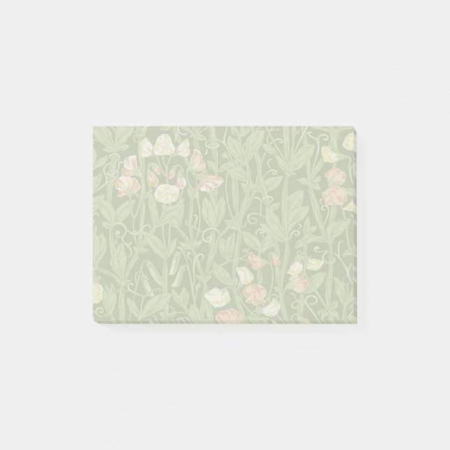 Bloco De Notas Padrão de Ervilha Doce William Morris Botânico Vin (Frente)
