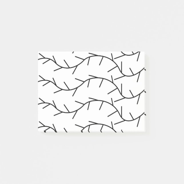 Bloco De Notas Padrão de Espinho Preto e Branco (Frente)