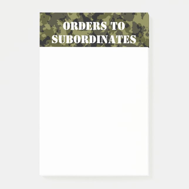 Bloco De Notas Padrão de estilo militar da Camouflage (Frente)