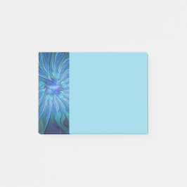 Bloco De Notas Padrão de Fantasia de Flor Azul, Arte Fractal Abst