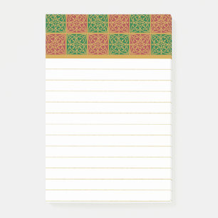 Bloco De Notas Padrão de Fleur-de-lis Vermelho e Verde