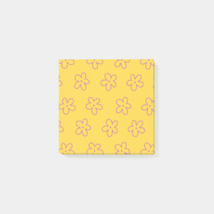 Bloco De Notas Padrão de Flor Branco para Primavera e Verão