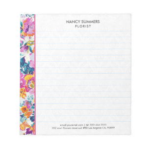Bloco De Notas Padrão de Flor Colorido