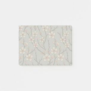 Bloco De Notas Padrão de Flor de Cinza e Rosa Vintage