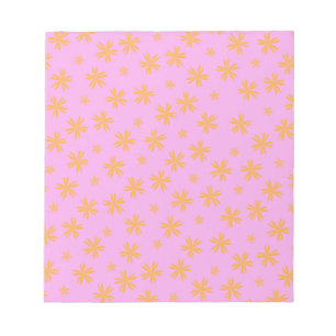 Bloco De Notas Padrão de Flor de Hippie Cor-de-Rosa-Cor-de-Pré-Pi