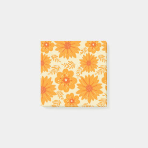 Bloco De Notas Padrão de Flor Laranja do Meio século de Imagem Re