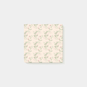 Bloco De Notas Padrão de Flor Verde Rosa Y2K 70s Rosa Verde