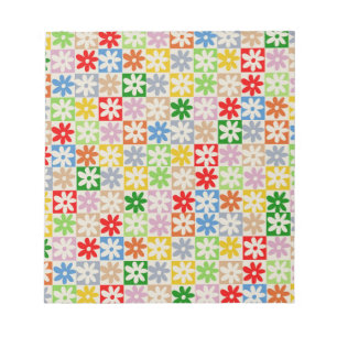 Bloco De Notas Padrão de Flor Verificado com Aestesia Colorida