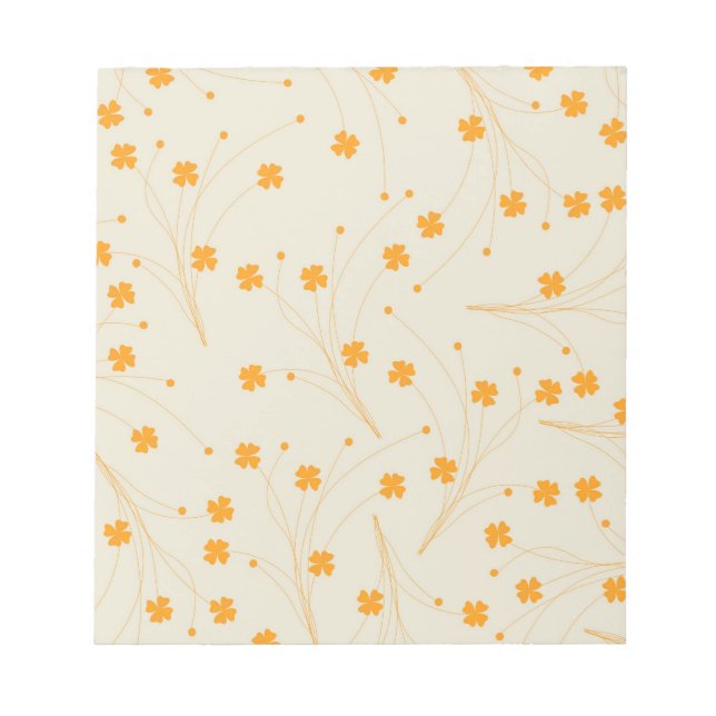 Bloco De Notas Padrão de Flor Y2K 70s do Orange Beige Retro (Frente)