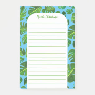 Bloco De Notas Padrão de Folha Monstera Tropical PERSONALIZADO Vi