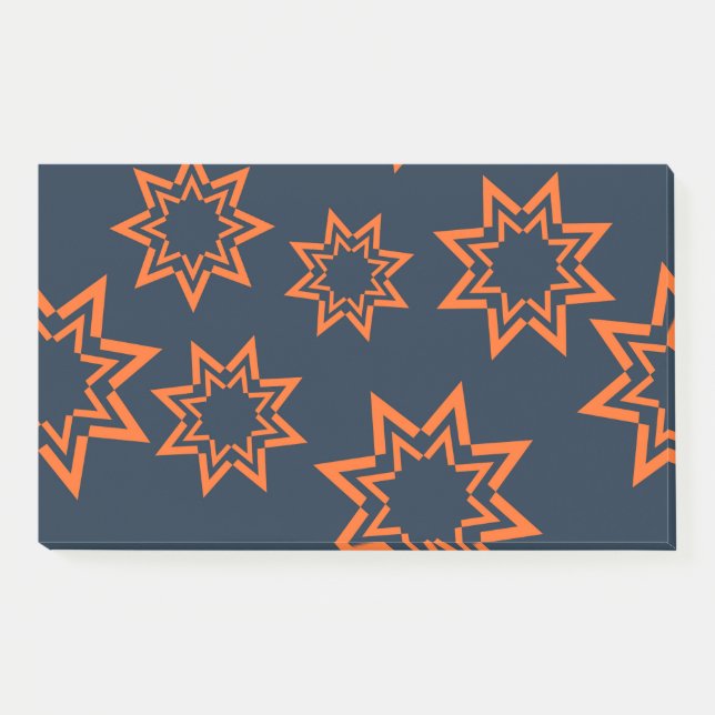 Bloco De Notas Padrão de forma de estrela divertida, laranja, leg (Frente)