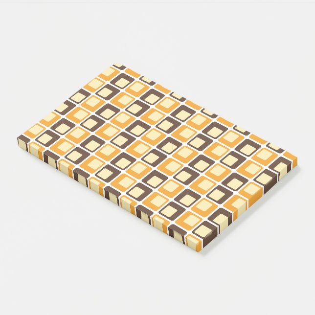 Bloco De Notas Padrão de Formas Retro Quadradas 70s (Inclinado)