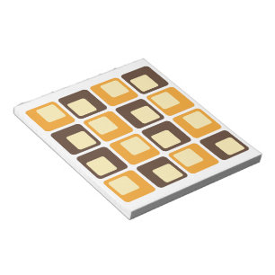 Bloco De Notas Padrão de Formas Retro Quadradas dos Anos 70