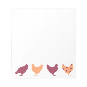 Bloco De Notas Padrão de frango multicolorido Funky