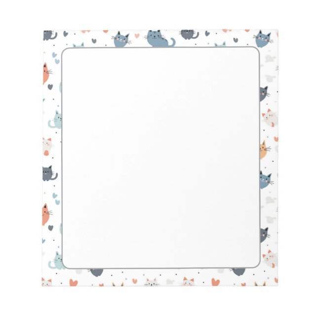 Bloco De Notas Padrão de Gato Gótico de Papel de Carta de Gatinho (Frente)