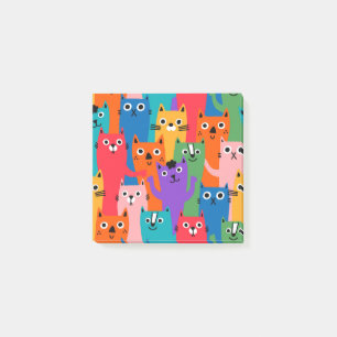 Bloco De Notas Padrão de gatos coloridos