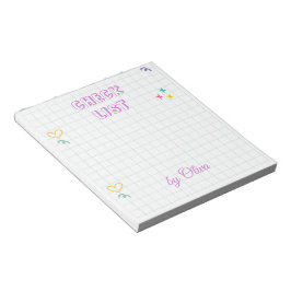 Bloco De Notas Padrão de Gingham Branco e Colorido