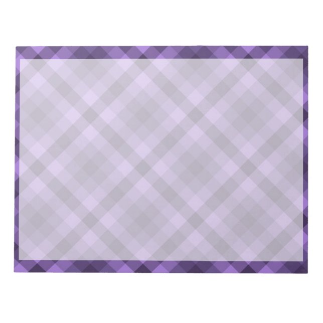 Bloco De Notas Padrão de gingham roxo (Frente)