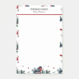 Bloco De Notas Padrão de Holly e Bulfinch de Natal