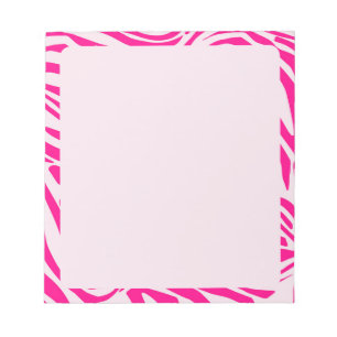 Bloco De Notas Padrão de Impressão de Zebra Rosa