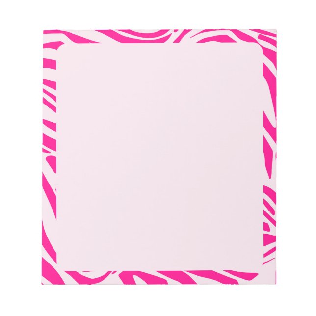 Bloco De Notas Padrão de Impressão de Zebra Rosa (Frente)