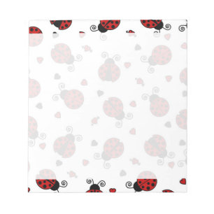 Bloco De Notas Padrão de Ladybug e coração