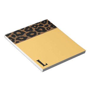 Bloco De Notas Padrão de Leopardo de Madeira Pop