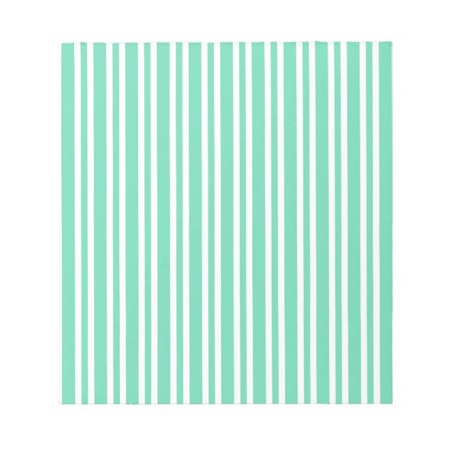 Bloco De Notas Padrão de Listras Brancas Aquamarine (Frente)