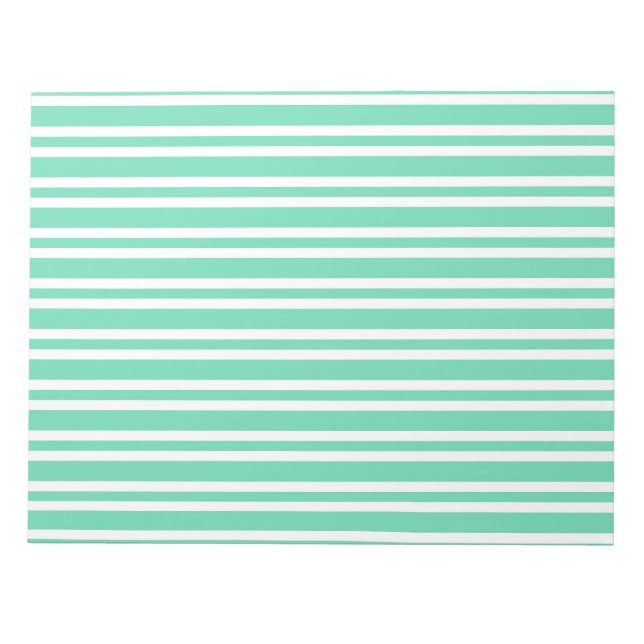 Bloco De Notas Padrão de Listras Brancas Aquamarine (Frente)