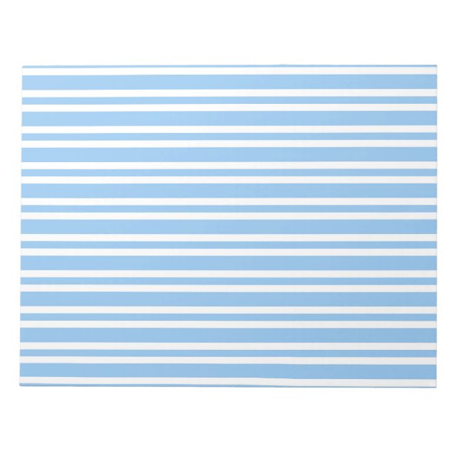 Bloco De Notas Padrão de Listras Brancas Azuis (Frente)