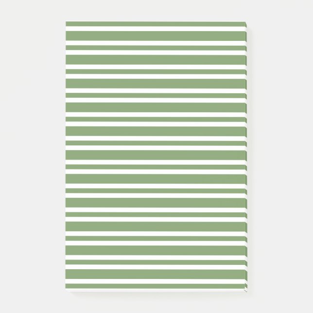 Bloco De Notas Padrão de Listras Brancas Verdes (Frente)