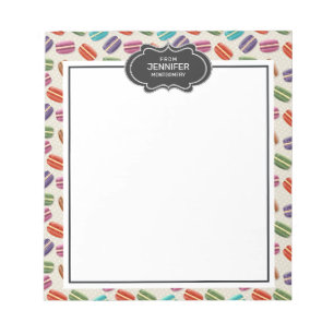 Bloco De Notas Padrão de Macarões Coloridos Bonitos com Bolinhas