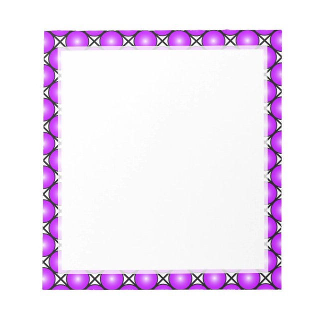 Bloco De Notas Padrão de Malha Preto Branco Pontos Rosa Magenta (Frente)
