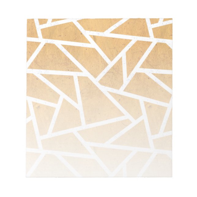 Bloco De Notas Padrão de mosaico amarelo e branco (Frente)