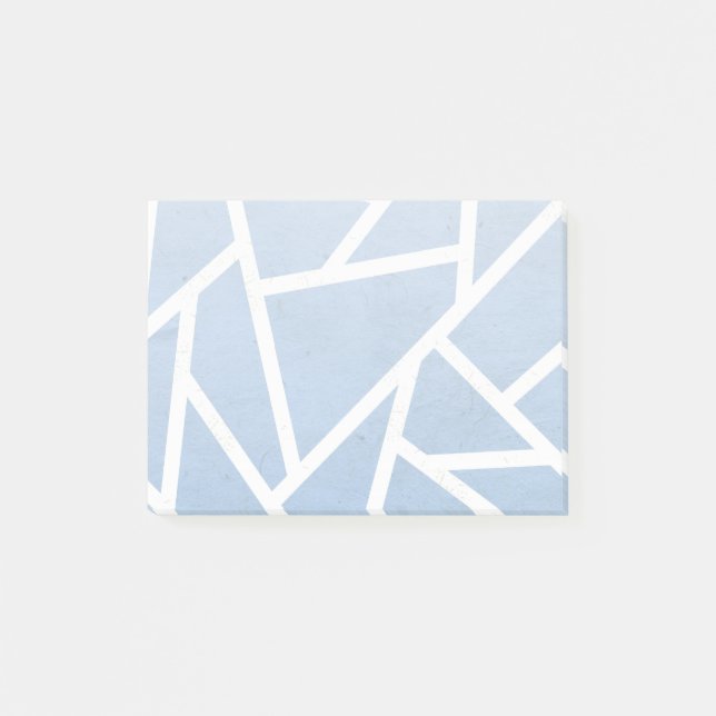 Bloco De Notas Padrão de mosaico branco e azul pálido (Frente)