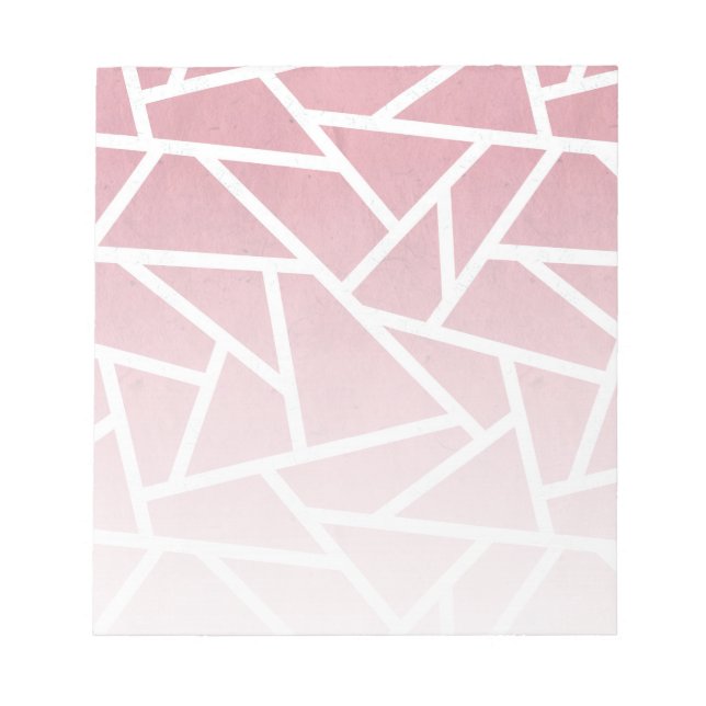 Bloco De Notas Padrão de mosaico branco e coral (Frente)
