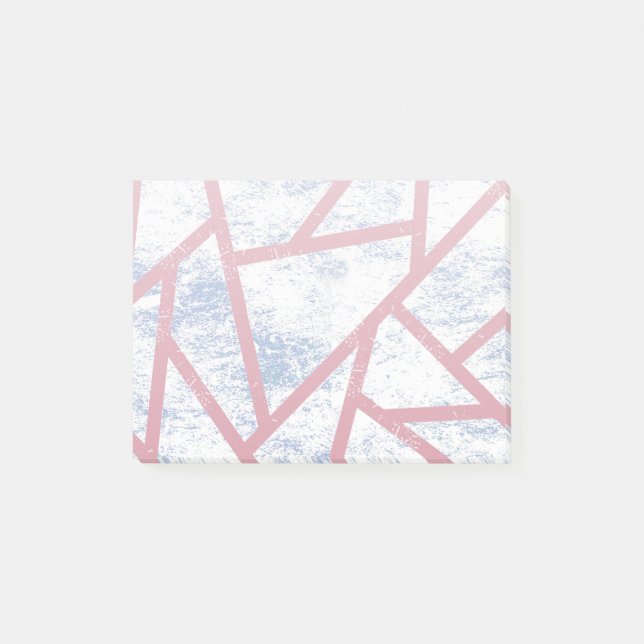 Bloco De Notas Padrão de mosaico rosa e azul (Frente)