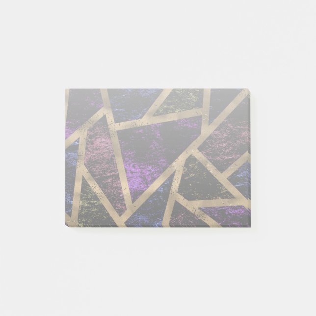 Bloco De Notas Padrão de mosaico roxo e ouro (Frente)