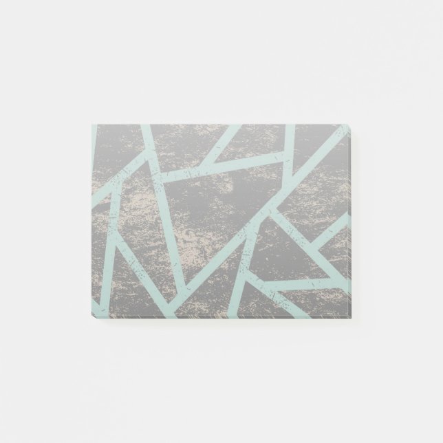 Bloco De Notas Padrão de mosaico verde-claro e cinza (Frente)