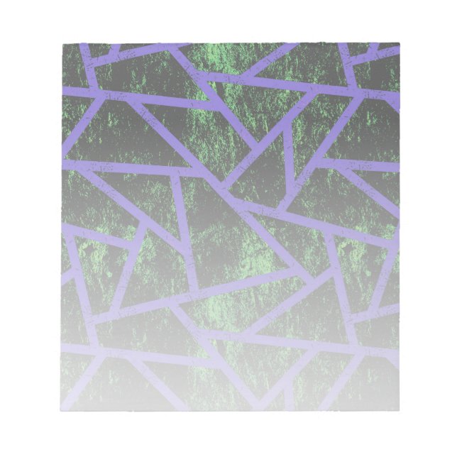 Bloco De Notas Padrão de mosaico violeta e verde (Frente)