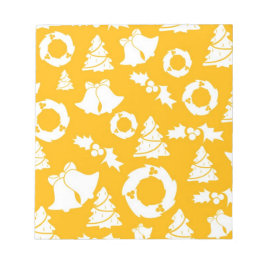Bloco De Notas Padrão de Natal Amarelo
