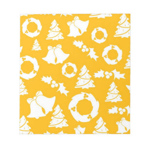 Bloco De Notas Padrão de Natal Amarelo