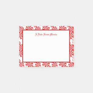 Bloco De Notas Padrão de Natal com Peppermint Vermelho e Branco E