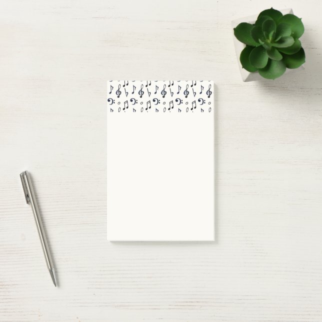 Bloco De Notas Padrão de Notas Musicais Fofas (Escritótio)