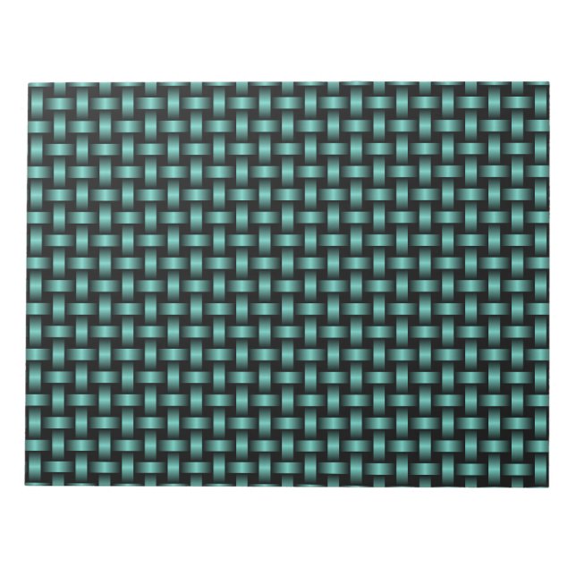 Bloco De Notas Padrão de Onda Preta Teal (Frente)